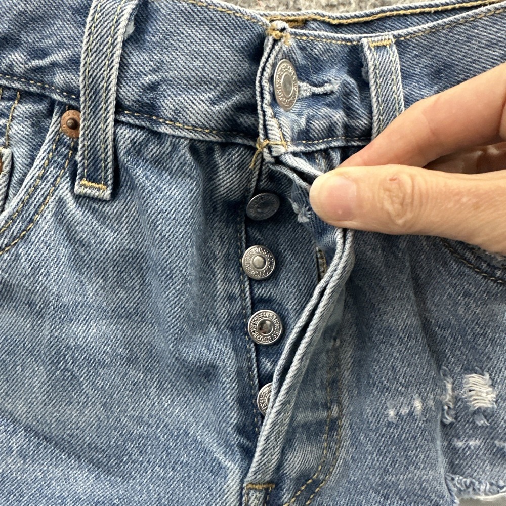 Levi's 501 Original Fit High Rise Denim Jean 2" Shorts Festival Cut Off Women 25 - Picture 3 of 9